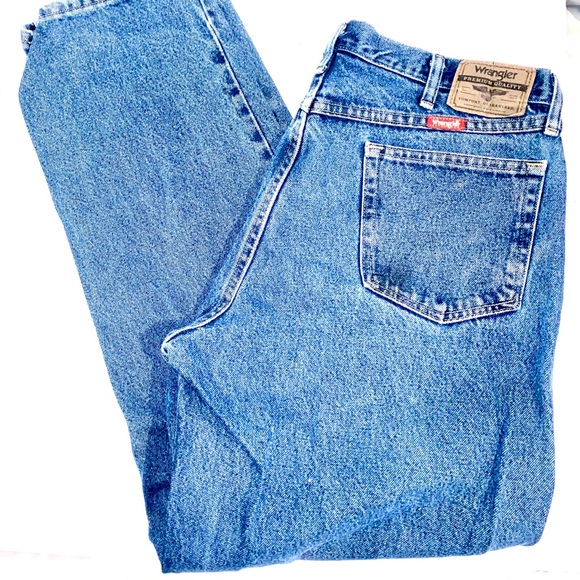 90’s Vintage Men's premium Relaxed durible Blue jeans 38/32 - Picture 3 of 8